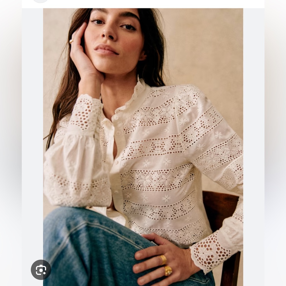 Sezane Cassy Shirt White Size 40